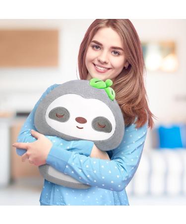 Mewaii 14 Soft Gray Sloth Mushroom Pillow Stuffed Animal Plush - Cuddly Gray Sloth Plushie Toy for Kids - Buy Online on SooperMarket.com