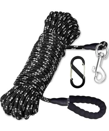 Reflective 65FT Dog Training Lead Rope for Hiking & Walking | Nylon Long Recall Leash with Comfortable Handle - Buy Online on SooperMarket.com