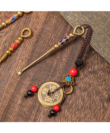 Healeved 3pcs Copper Brass Ear Spoon Ear Cleaner Set with Keychain - Ear Wax Remover Tool Pendant for Ear Cleaning - Buy Online on SooperMarket.com