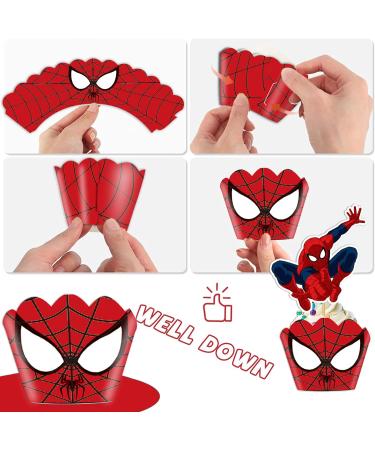 48pcs Superhero Cupcake Toppers & Wrappers - Birthday Party Cake Decorations - Buy Online on SooperMarket.com