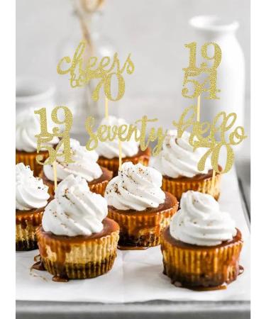 24 Pcs Glitter 70th Birthday Cupcake Toppers Since 1954 Cupcake Picks for Man Woman 70th birthday decoration 70th Party Cake Decoratios (Gold) - Buy Online on SooperMarket.com