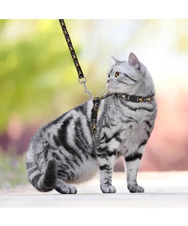 SCIROKKO Escape Proof Cat Harness and Lead Set - Luminous Moon and Star Design, Adjustable for Outdoor Walking - Safety Buckle, Black - Buy Online on SooperMarket.com