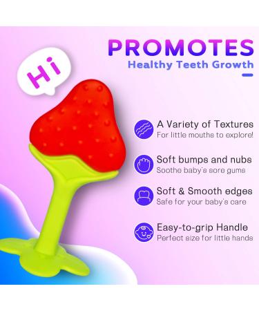 Teething Mittens and Baby Teething Toys Bundle - 5 Pack Set for Babies - BPA-Free, Organic, Freezer Safe - Pink + Purple - Buy Online on SooperMarket.com