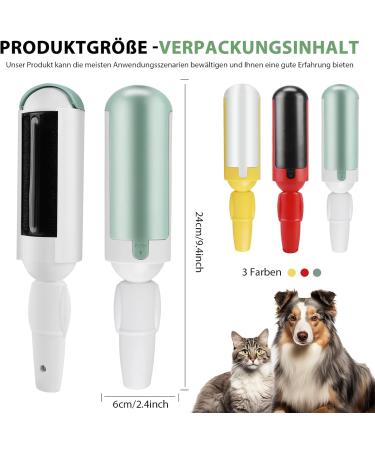 3-Piece Animal Hair Remover Lint Roll Reusable Lint Brush for Cat & Dog Hair - Perfect for Clothing Sofa Car Bed & Carpet - Buy Online on SooperMarket.com