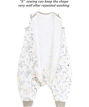 Chilsuessy Toddler Sleeping Bag with Feet | 2.5 Tog Baby Sleep Sack with Legs | CPC Certified Infant Cotton Wearable Blanket | Happy Zoo Design | 80cm/2-3 Years - Buy Online on SooperMarket.com