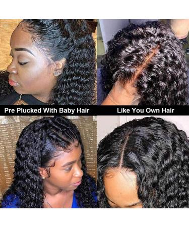 Amanda HD Transparent Deep Wave 24 Inch Brazilian Virgin Lace Front Wig - Pre Plucked 180% Density Wet & Wave Closure Wig for Women - Buy Online on SooperMarket.com