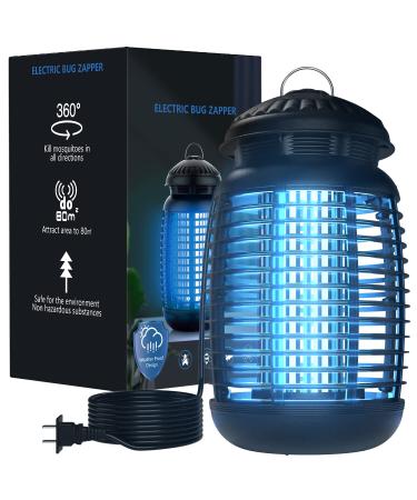 Bug Zapper for Indoor and Outdoor, 4200V Electric Mosquito Zapper, High Powered Waterproof Fly Zappers Mosquito Traps Outdoor, Fly Control for Home, Kitchen, Backyard, Camping Black