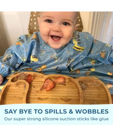 Nohla - Ezra The Elephant Bamboo Baby Weaning Plate | Spill-Proof Suction Base | 6+ Months | 100% Bamboo & FDA Silicone | BPA-Free | Grey - Buy Online on SooperMarket.com