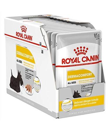 Royal Canin Dermacomfort Mousse |12 x 85 g |Wet food for adult dogs from the 10th month of life |For sensitive skin |With omega -3 and -6 fatty acids 1.02 kg (1 Pack)