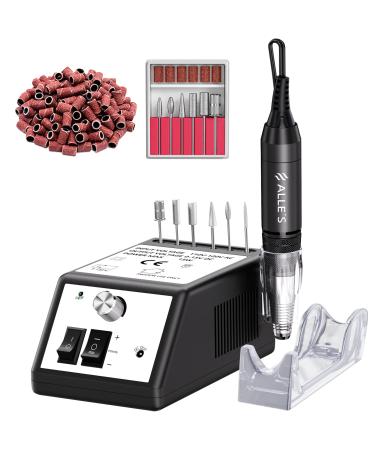 Nail Drill Electric Nail Files Professional Electric Nail Drill 30000 RPM Efile Buffer Manicure Grinder Tools for Acrylic Nails with Nail Drill Bits Set and Sanding Bands(Black) Black 30000PRM