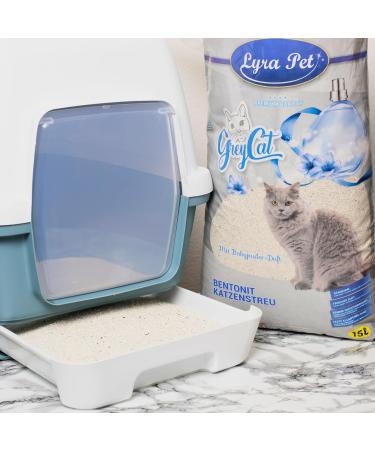 Lyra PET Cat Litter 30L - Gray Fine Lumps Activated Carbon Baby Powder Scent Natural Bentonite 350% Absorption Odor Neutralizer Clean Home - Buy Online on SooperMarket.com