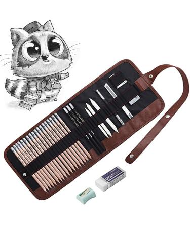 Sketching Pencil Set, Drawing Pencils and Sketch Kit,30-Piece Complete Artist Kit Includes Graphite Pencils,Charcoal Pencils, Paper Erasable Pen, Sketch Pencils Set for Drawing