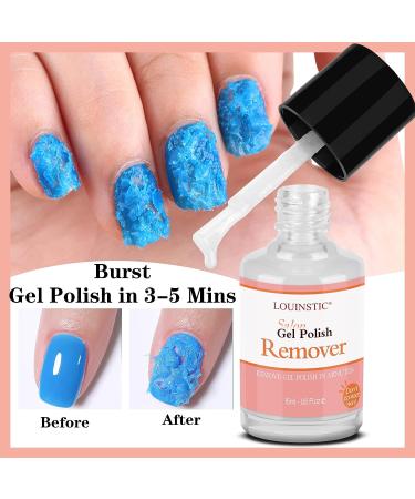LOUINSTIC Gel Polish Remover 0.5oz - Fast & Gentle Nail Gel Remover | 3-5 Minute Removal Time - Buy Online on SooperMarket.com