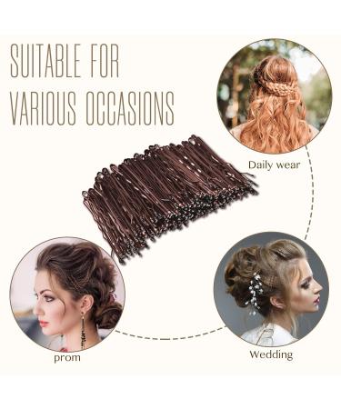 150 Wave Shape Hairpins - Brown Metal Bobby Pins Set for Kids & Girls | Stylish Hair Accessories for Salons - Buy Online on SooperMarket.com