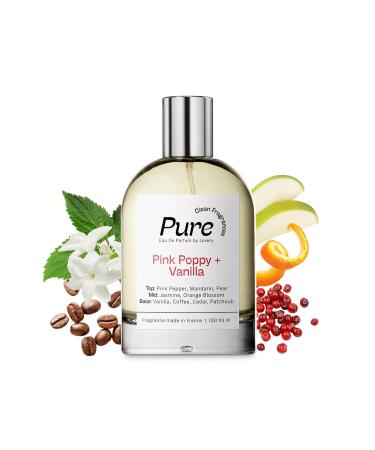 Valentines Gift Pure Pink Poppy & Vanilla Perfume for Women 100ml Clean Fragrance Perfumes for Womens Long Lasting Vegan Clean & Natural Ingredients Birthday Gifts for Mom Wife Girlfriend France PURE Poppy and Vanilla - Buy Online on SooperMarket.com