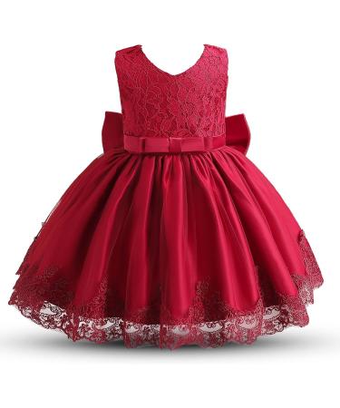 NNJXD Baby Girls Flower Princess Birthday Party Dress 648 Red-a | 6-12 Months - Buy Online on SooperMarket.com