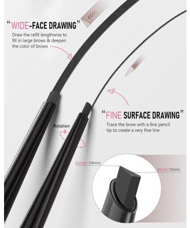 YFulfill Eyebrow Pencil Black Waterproof Eye Brow Pencil Black for Women Eye Pencil Black with Brush Crayon Noir Pour Les Yeux Black Eyebrow Pen for Women - Buy Online on SooperMarket.com