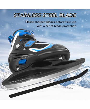 MammyGol Adjustable Ice Skating Shoes for Kids - Gray Blue Hockey Lace-Up Skate (Size L/XL) - Beginner Ice Skates for Boys and Girls - Buy Online on SooperMarket.com