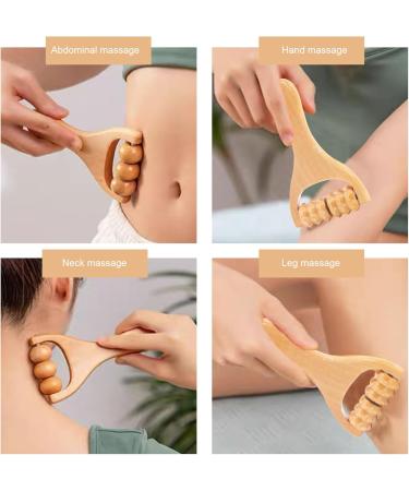3PC Wooden Massage Stick Set - Hand & Full Body Muscle Relief Tools for Neck Waist Legs & Hands - Buy Online on SooperMarket.com