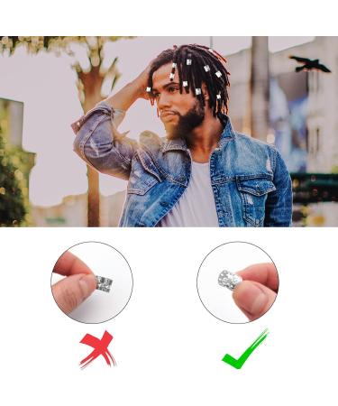 SKHAOVS 200 Pieces Hair Braid Rings Dreadlocks Locks Hair Beads Cuffs Braid Rings Hair Clips Adjustable Dreadlocks Beads Dreadlocks Accessories DIY Hair Decorations 8 * 9 mm (Silver) - Buy Online on SooperMarket.com