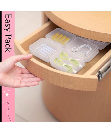 ISKYBOB 6 Pack Small Plastic Storage Containers - Clear Rectangle Organizer Case for Crafts & Bobby Pins (3.7x2.4in) - Buy Online on SooperMarket.com