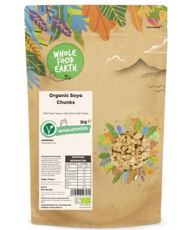 Wholefood Earth Organic Soya Chunks 3kg GMO Free | Vegan | High Fibre | High Protein | Certified Organic
