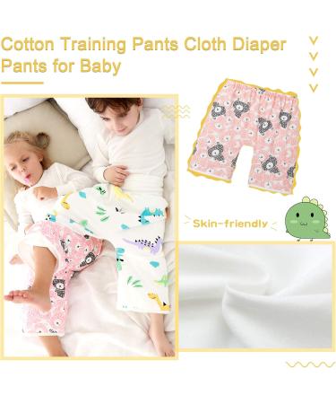Baby Toilet Training Pants 2-in-1 Waterproof Reusable Cotton Nappy Skirt Diaper - Cute Cartoon Pink Bear Design - Skort Pants for Kids - Low Waist - Size M - Buy Online on SooperMarket.com