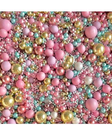 Gold sprinkles luxury chocolate balls pink blue purple lilac princess cakes cupcake edible toppers sprinkle mix blend pearls party decoration baking biscuits cake topper balls pastel FAIRYTALE - Buy Online on SooperMarket.com