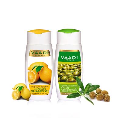 Vaadi Herbals Dandruff Defense Lemon Shampoo & Olive Conditioner 110ml - Natural Anti-Dandruff Solution for Healthy Hair - Buy Online on SooperMarket.com