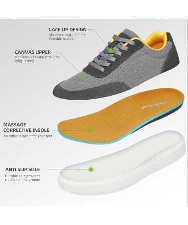OrthoComfoot Men's Arch Support Sneakers for Plantar Fasciitis & Achilles Tendonitis - Grey, Size 13 W - Buy Online on SooperMarket.com