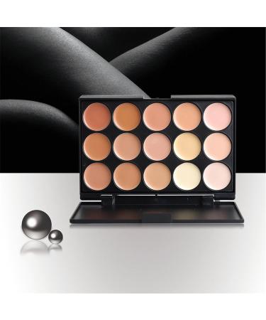 FantasyDay 15 Colors Cream Contour Concealer Palette + Brush for Full Coverage and Correcting Dark Circles Acne Blemishes - Buy Online on SooperMarket.com