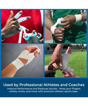 AFFORDTEX Sports Tape Bundle - 8 Adhesive Rolls, Zig-Zag Edge, Skin-Friendly Athletic Tape - 1.5 x 10 Yards for Athletes, Coaches, Amateurs - Buy Online on SooperMarket.com