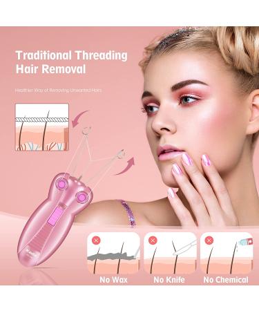 Electric Facial Threading Hair Remover for Women - Automatic Epilator for Fine Hair on Face, Chin, Upper Lip, Arms - Buy Online on SooperMarket.com