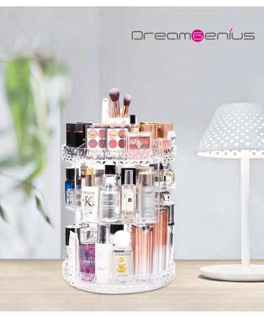 DreamGenius 360 Rotating Makeup Organizer 7-Layer Cosmetic Storage Case | Clear Acrylic Display for Jewelry, Brushes & Lipsticks - Buy Online on SooperMarket.com