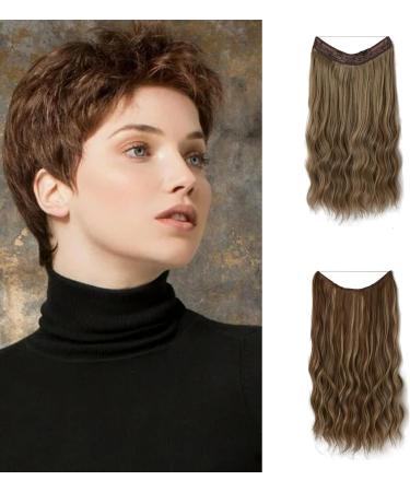 Clip in Hair Extensions Natural Real Light Brown Hair Extensions Long Wavy Hairpieces Seamless Human Hair for Women Daily Wear Party Cosplay 20inch - Buy Online on SooperMarket.com
