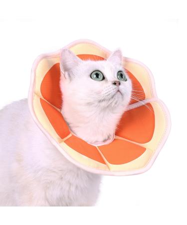 Supet Rewrise cat adjustable hencerace cat collar restoring collar collar Cone after surgery and injuries (grapefruit m) m (neck: 21.5-30.5cm) grapefruit