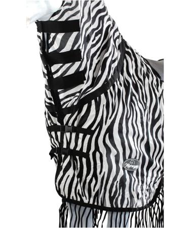Marengos Zebra Fly Outdoor Ceiling Blanket | Insect Protection | Saddle Cutout & Neck Part | Fine-Meshed Design | Black & White | 125 cm - Buy Online on SooperMarket.com