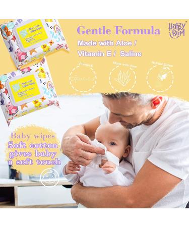 Baby Wipes - HAPPY BUM Saline Baby Wipes  Hypoallergenic  Unscented  180 Count (6 Packs of 30 Wipes) Saline Nose and Face Wipes - Buy Online on SooperMarket.com