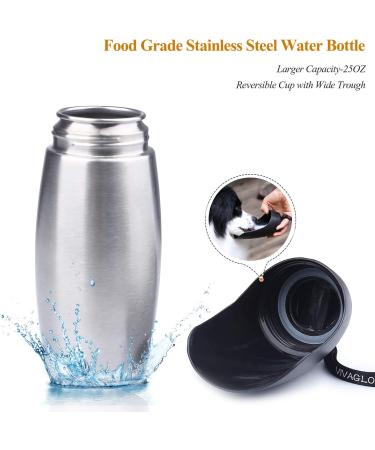 Vivaglory 25oz Stainless Steel Dog Bottle & Neoprene Bottle Carrier Combo  Great for Walking & Hiking with Dogs 25oz Bottle & Neoprene Sling Stainless Steel Bottle + Black - Buy Online on SooperMarket.com