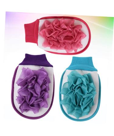 NOLITOY Bath Gloves - 3pcs Exfoliating Body Scrub Mitts for Dead Skin Removal | Double-Sided Shower Gloves - Buy Online on SooperMarket.com
