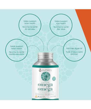 Youtheory Ocean Friendly Omega Plant Based & Vegan Omega Supports Brain & Heart Health 60 Count - Buy Online on SooperMarket.com
