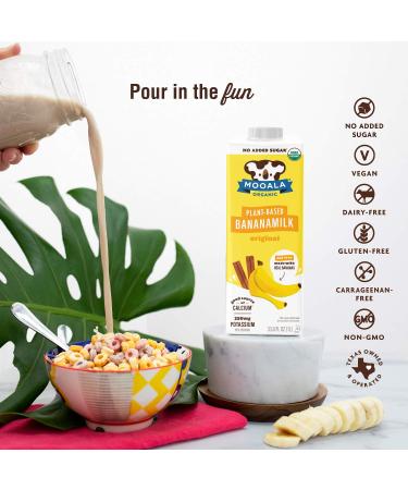 Mooala Organic Original Bananamilk 1L (Pack of 6) - Shelf-Stable Non-Dairy Plant-Based Beverage - Buy Online on SooperMarket.com