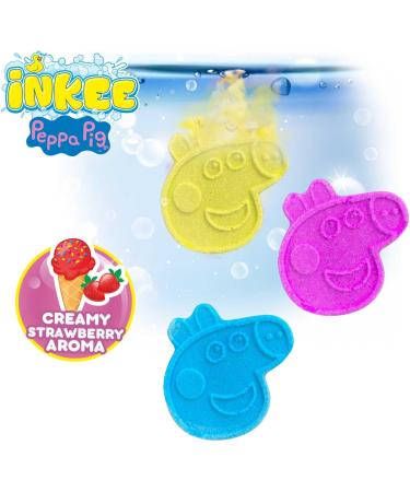 INKEE Peppa Pig Mini Bath Bombs - Kids Pack of 10 | 30 Fun Colors Almond Oil & Strawberry Fragrance | Ideal for Bath Time Play - Buy Online on SooperMarket.com