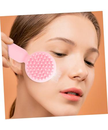 FOYTOKI Silicone Face Brush Silicone Facial Brush Face Scrubber Exfoliator Brush Exfoliate for Face Scrubber Facial Exfoliator Brush Face Silicone Scrubber Silicone Scrubber for Face 11x5cm Pink - Buy Online on SooperMarket.com