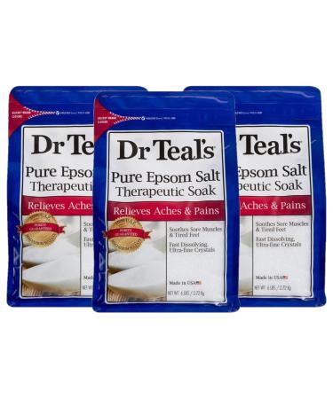 Dr Teal's Pure Epsom Salt Soaking Solution 3-pack (18 lbs Total) Unscented