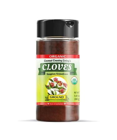 Organic Cloves Spice Ground Powder 1.59 oz in Glass Bottle, Fair Trade w/E-Book