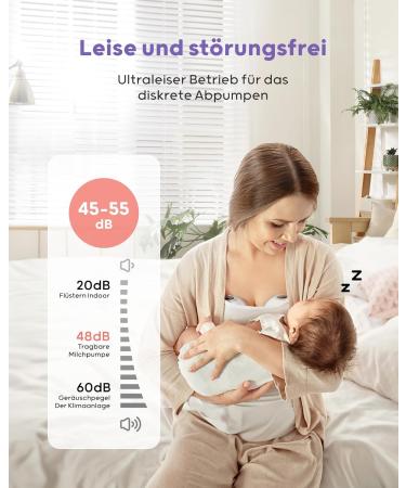 Nuliie Portable Electric Milk Pump S32 - 4 Modes 9 Steps 24mm Flange with LED Display + Extra 18mm & 21mm Flanges & Duck Valves (2 Pack) - International Shipping Available - Buy Online on SooperMarket.com