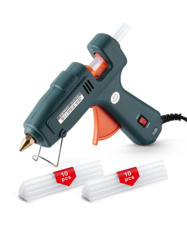 Hot Glue Gun 20 PCS Glue Sticks  Hot Glue Sticks Hot Glue Gun Kit Glue Gun Mini Glue Sticks for Hot Glue Gun Dual Temp Hot Glue Gun 60/100W Kit for DIY  Home and Office Quick Repairs  Dark Green