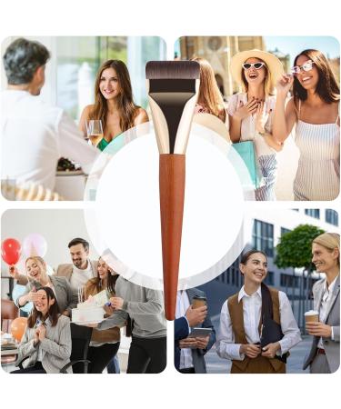 Jomewory Blending Brush for Makeup Wooden Handle Liquid Foundation Brush Face Makeup Tool Professional Contour Brush for Liquid Cream Powder Blending Buffing - Buy Online on SooperMarket.com