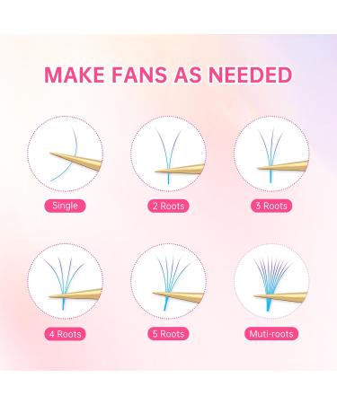 DIY Colored Gradient Lash Extensions 4 Colors Easy Fan 0.07mm D Curl 12mm 14mm 16mm Rainbow Eyelash Faux Mink Volume Eyelashes for Home and Salon Use Beauty7 - Buy Online on SooperMarket.com